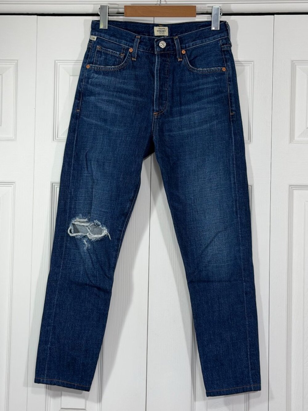 Citizens of Humanity Liya High-Rise Classic Fit Cropped Distressed Jeans